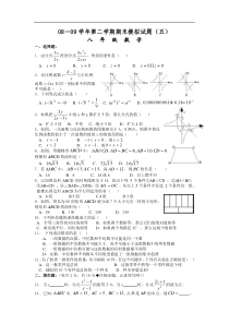 2008-2009学年新人教版八年级下期末模拟试题（五）