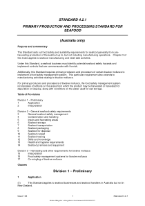 Standard 4.2.1 - Primary Production and Processing