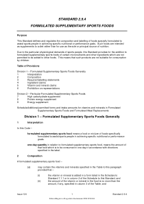 Standard 2.9.4 - Formulated Supplementary Sports F