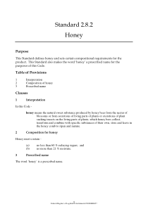 Standard 2.8.2 - Honey