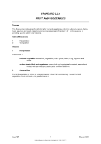 Standard 2.3.1 - Fruit and Vegetables