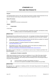 Standard 2.2.3 - Fish and Fish Products