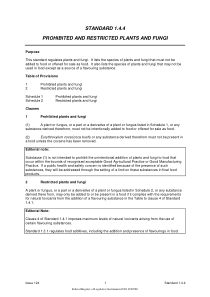 Standard 1.4.4 - Prohibited and Restricted Plants 