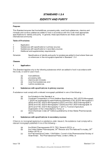 Standard 1.3.4 - Identity and Purity