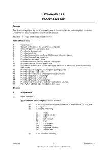 Standard 1.3.3 - Processing Aids