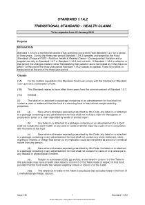 Standard 1.1A.2 - Transitional Standard - Health C