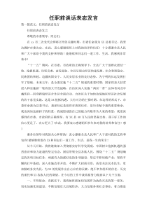 任职前谈话表态发言