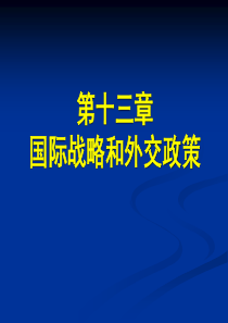 13第十三章国际战略和外交政策