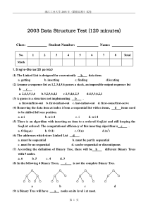2003数据结构英文试卷