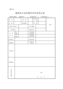 少先队辅导员登记表