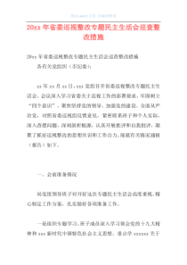 20xx年省委巡视整改专题民主生活会巡查整改措施