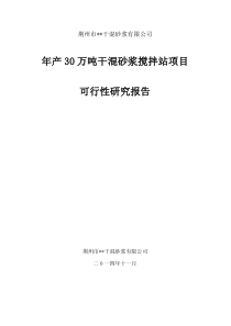 荆州年产30万吨干混砂浆搅拌站项目可研报告