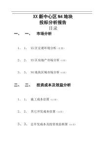 XX新中心区N4地快投标分析报告(1)