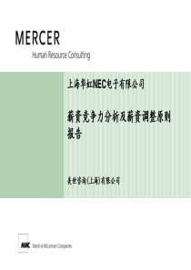 美世_上海电子有限公司薪资竞争力分析及薪资调整原则报告