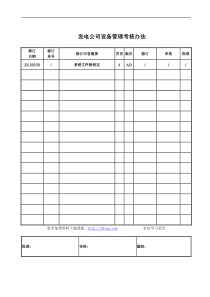 发电公司设备管理考核办法