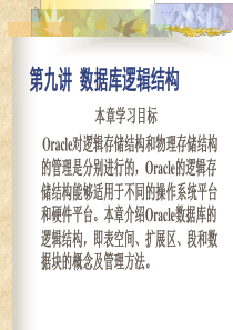 9-Oracle数据库逻辑结构