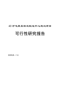 蔬菜市场项目可行性研究报告