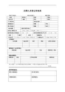 应聘人员登记审批表-HR猫猫