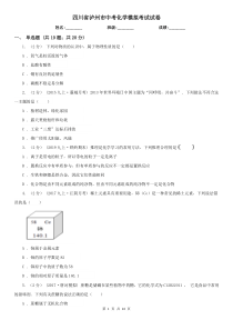 四川省泸州市中考化学模拟考试试卷