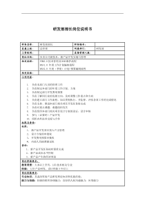 联信光电子公司研发部部长岗位说明书