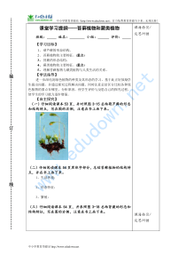 秋冀教版七上第四节《苔藓植物与蕨类植物》word学案1