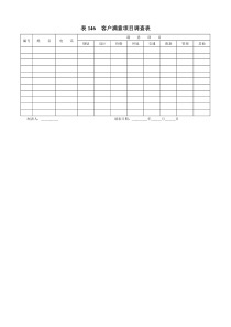 表146客户满意项目调查表