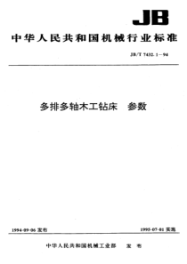 JBT 7432.1-1994 多排多轴木工钻床 参数