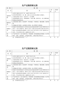 生产过程控制记录