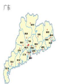 香港和广东省地图-可编辑