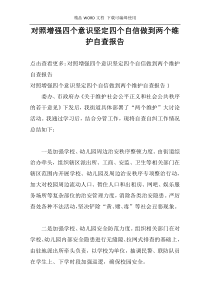 对照增强四个意识坚定四个自信做到两个维护自查报告