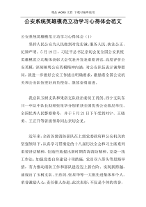 公安系统英雄模范立功学习心得体会范文