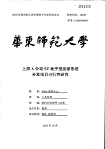 上海A公司SZ电子招投标系统开发项目可行性研究