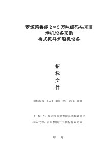 万吨级码头项目港机设备采购招标文件