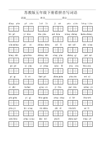 苏教版小学语文_五年级下册____看拼音写词语