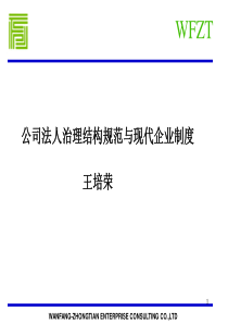 王培荣--公司法人治理结构准则与资本运作(石家庄)