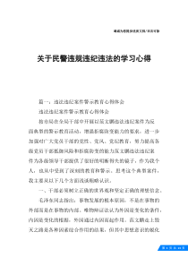 关于民警违规违纪违法的学习心得