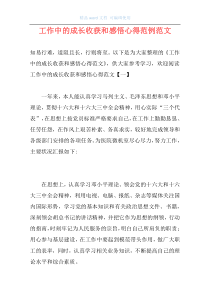 工作中的成长收获和感悟心得范例范文