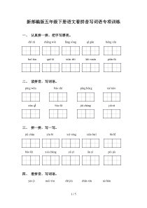 新部编版五年级下册语文看拼音写词语专项训练