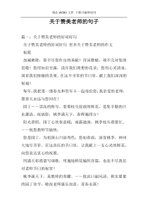 关于赞美老师的句子