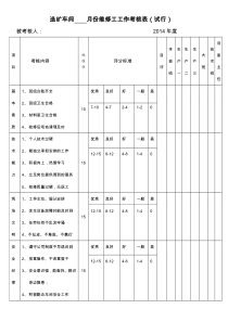 维修工考核评分表