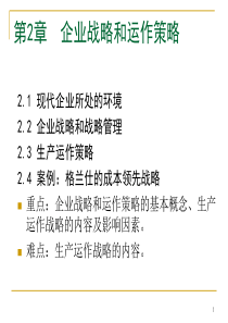 chapt 2企业战略与运作战略