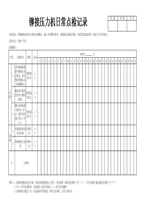 设备操作规程 铆接机日常点检记录