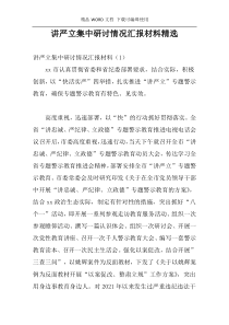 讲严立集中研讨情况汇报材料精选