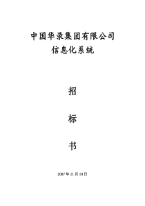 中国华录集团有限公司信息化系统招标书-最终稿