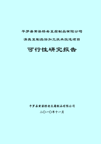 豆腐加工项目可研报告