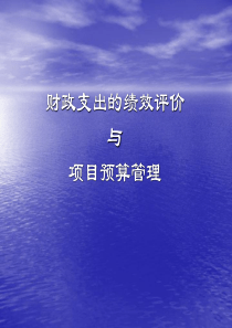 财政支出绩效与项目管理01