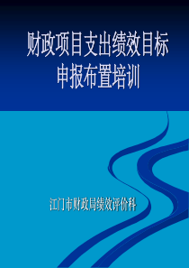 财政项目支出绩效目标申报布置培训