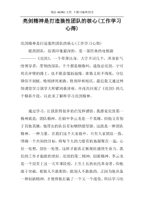 亮剑精神是打造狼性团队的核心(工作学习心得)