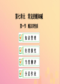 2018-2019学年九年级化学下册 第七单元 常见的酸和碱 第一节 酸及其性质课件 （新版）鲁教版