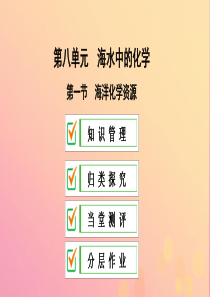 2018-2019学年九年级化学下册 第八单元 海水中的化学 第一节 海洋化学资源课件 （新版）鲁教